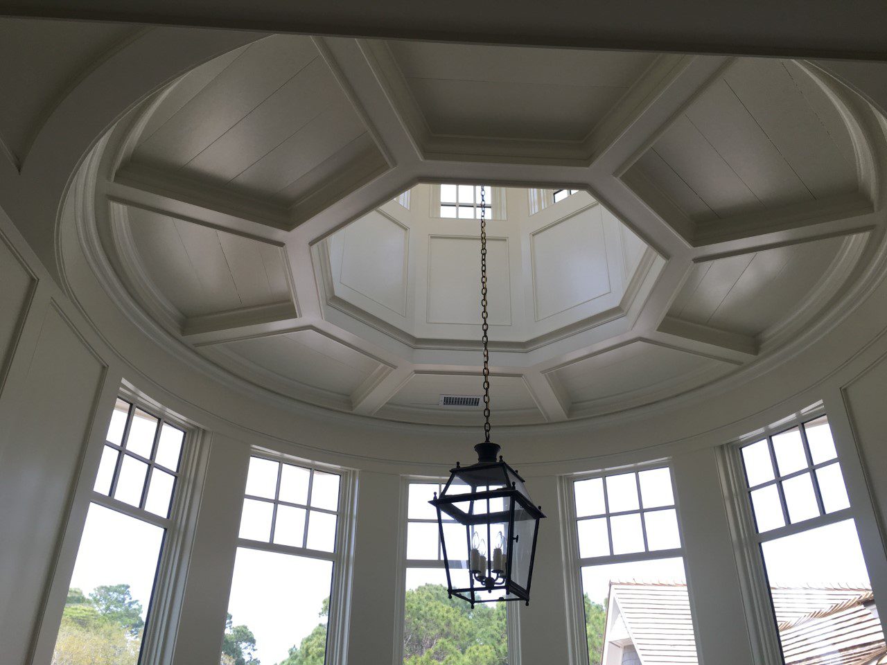 Sculpted Ceiling and Light — woodworking by Redwoodworks Residential